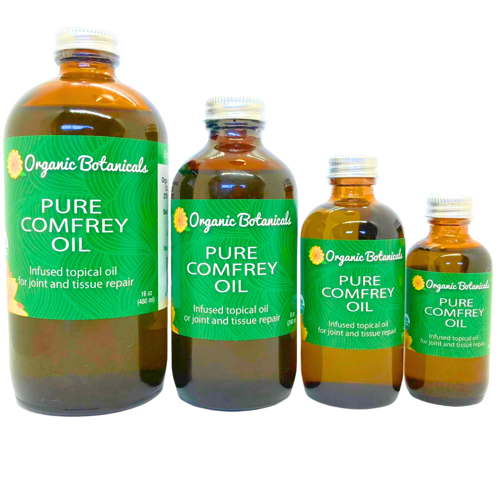 Organic Botanicals Comfrey Leaf Oil packaging ready for gifting and home use.