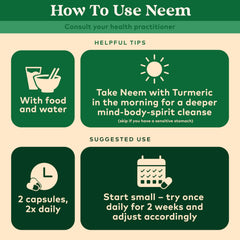 Glass jar and label from Organic India Neem Leaf Capsules suggest liver support.