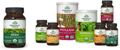 ORGANIC INDIA neem capsules on a counter, ideal for detox routines