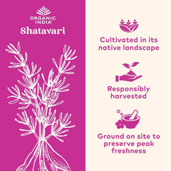 Organic India Shatavari packaging display emphasizes eco-friendly packaging