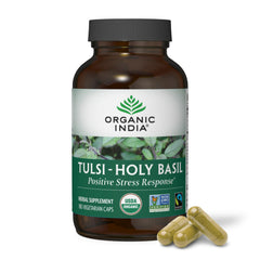 Organic India Tulsi capsules bottle for daily wellness support