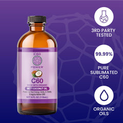 Organic MCT coconut oil in amber bottle for quick brain and body energy