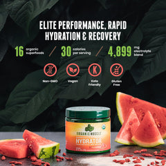Organic Muscle Hydrator mixed in glass for smooth, sugar-free refreshment.