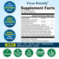 Black Pepper Extract boosts absorption in FocusBotaniQ.