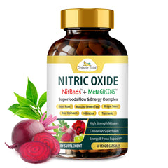 Organic Veda NitReds heart-flow bottle showing nitric oxide support potential