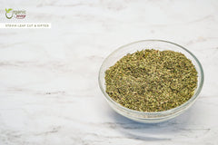 Organic Way Stevia leaf cut & sifted ideal for infusions and beverage blends.
