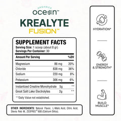 Organics Ocean Krealyte Fusion instantized powder dissolves quickly in water