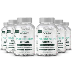 Organics Ocean Real Magnesium Citrate capsules in bottle support energy and calm.