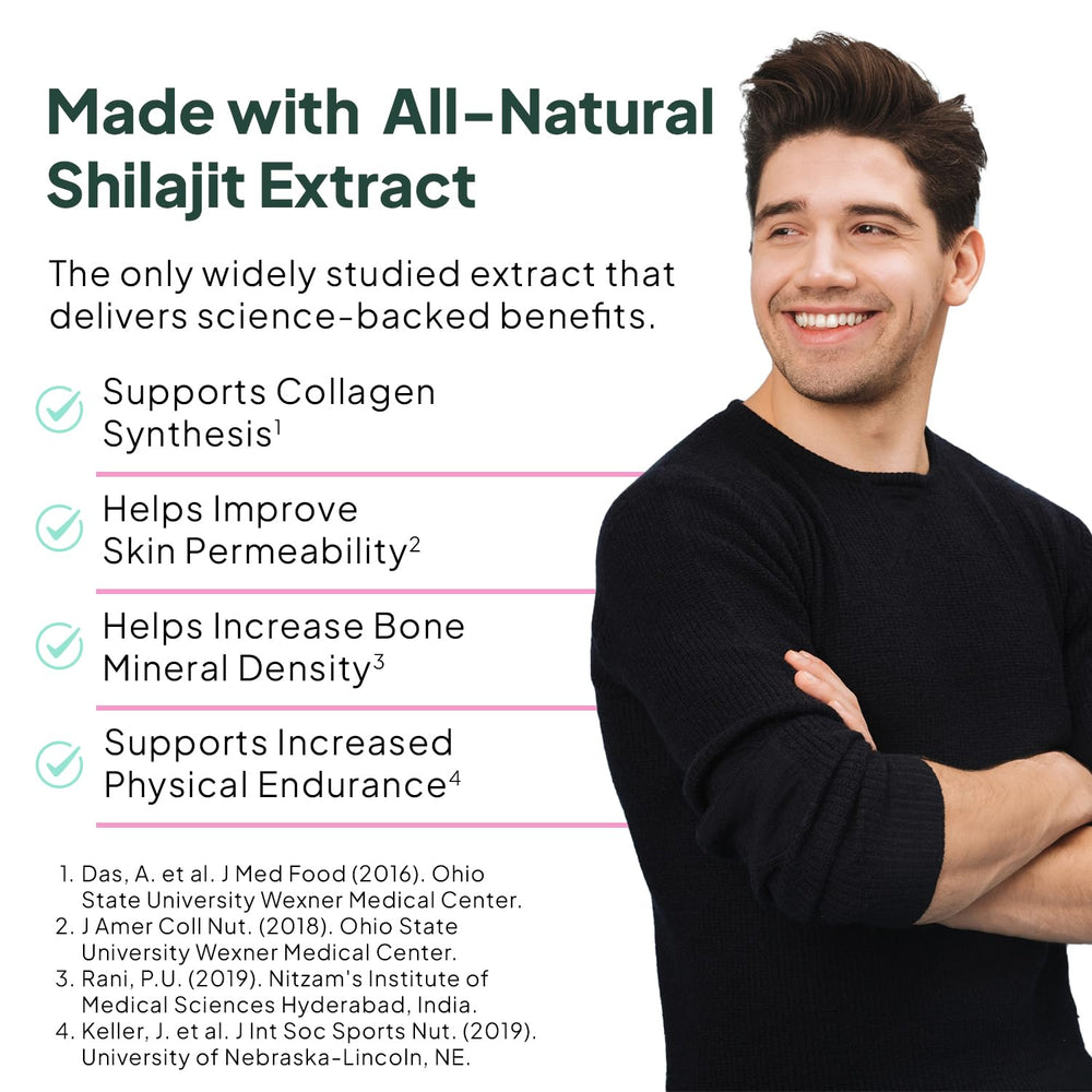 Organics Ocean Shilajit Gummies ingredient label shows minerals and B12 benefits.