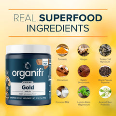 Organifi Gold coconut milk base conveys rich texture and relaxation-friendly magnesium