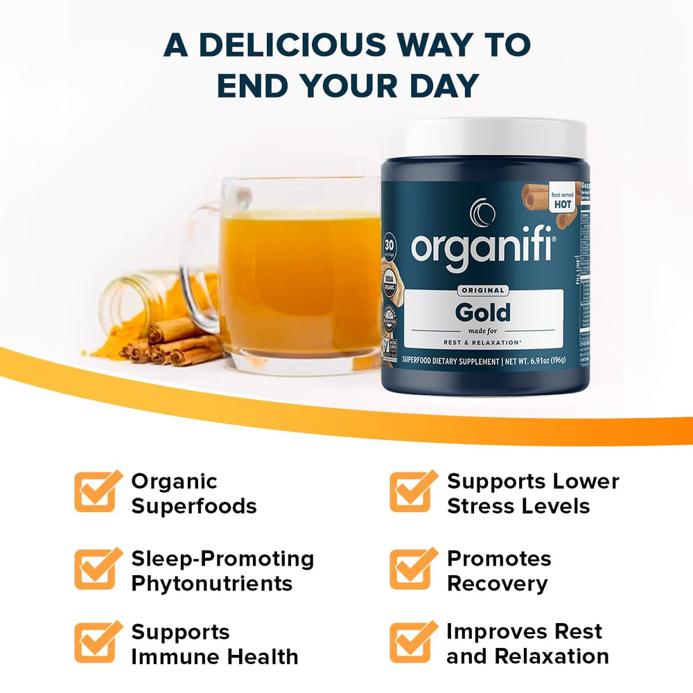 Organifi Gold mushrooms reishi and turkey tail suggest body recovery potential