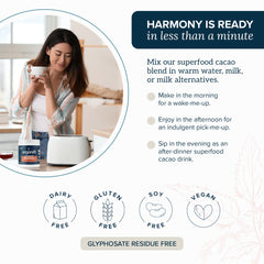 Organifi Harmony blend with ginger and turmeric for swelling comfort and energy.