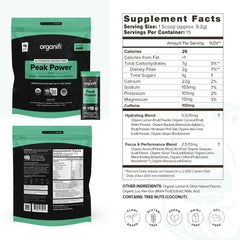 Organifi Peak Power powder dissolving in water for hydration during training.