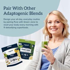 Organifi Pure ingredients closeup featuring Lion’s Mane and NeuroFactor.