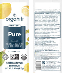 Organifi Pure Smart Packs lemon dissolve in water with crisp aroma.