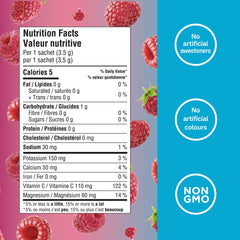 Organika Pure Electrolytes Raspberry powder close-up highlighting fine texture and zero sugar.