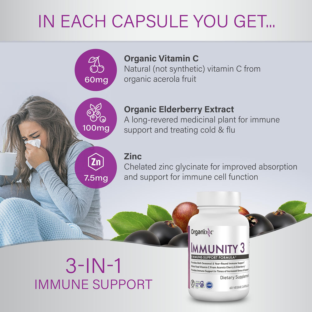 Organixx Immunity 3 kids dosage pack for family use