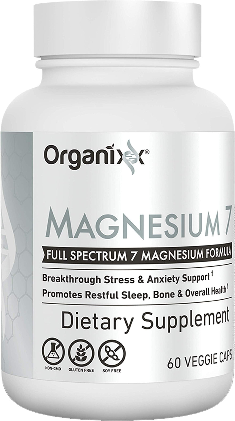 Organixx magnesium calming scene with a glass of water for nighttime routine.