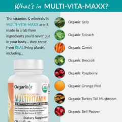 Organixx Organic Fruits and Vegetables blend imagery representing natural sources