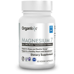 Organixx vegan and gluten-free label on magnesium packaging.