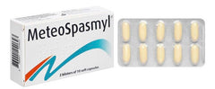 ORGMAX MeteoSpasmyl bottle with soft capsules for digestive comfort.