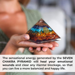 Orgonite Crystal Seven Chakra Pendant front view offers wearable energy balance