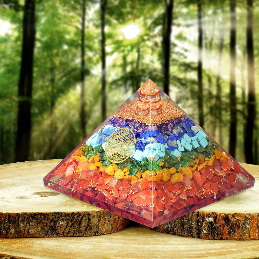 Orgonite Crystal Seven Chakra Pendant side view supports daily rituals and mood