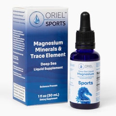 Oriel Liquid Magnesium Drops bottle prepared for post-workout recovery.