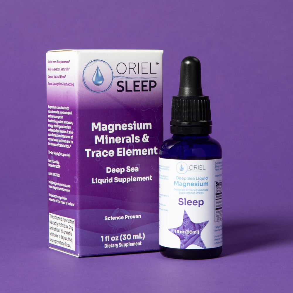 Oriel Liquid Magnesium Drops pour showing smooth flow for easy dose