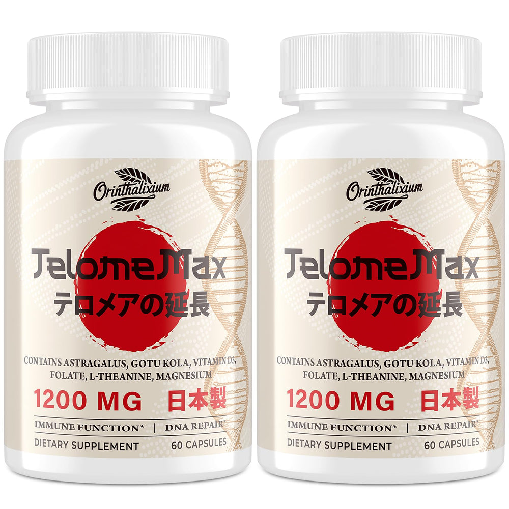 Orinthalixium Telomere Lengthening Supplements front label for daily wellness.