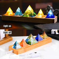 Ornalrist chakra pyramids brighten shelves with color and focus