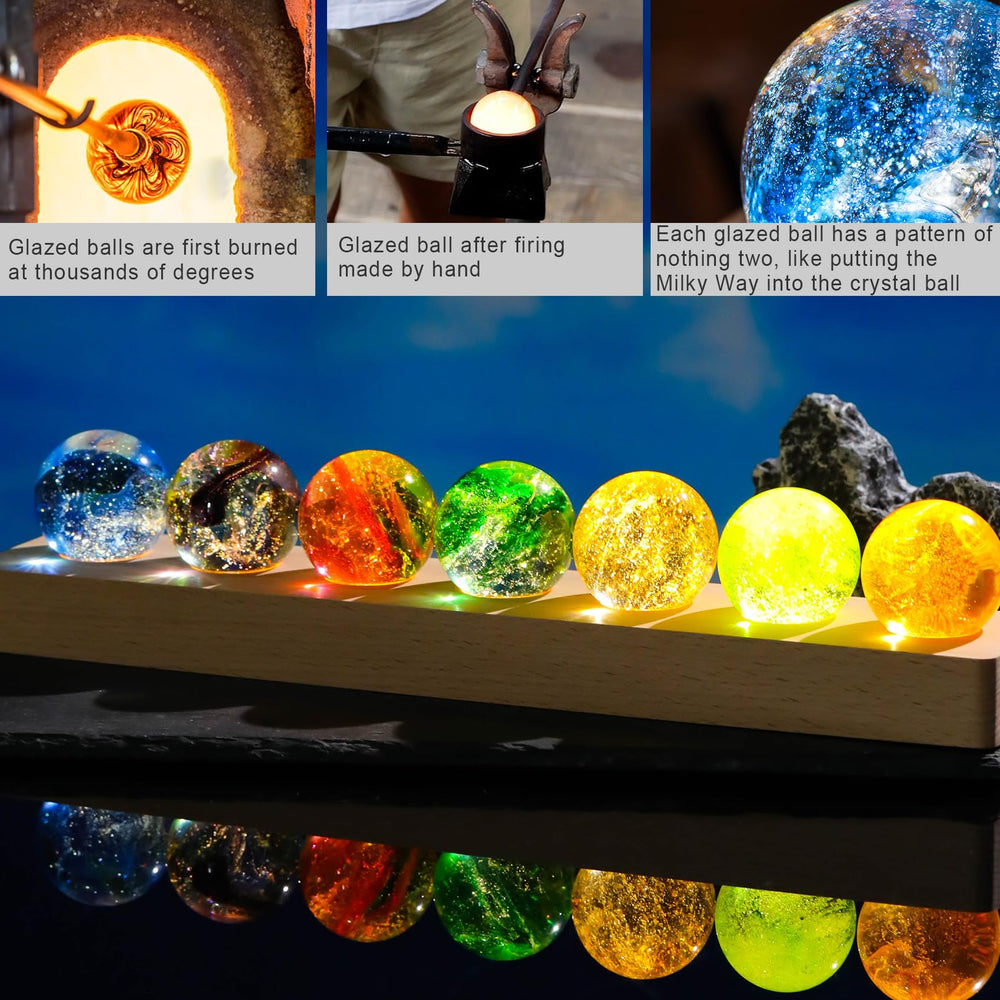 Ornalrist seven color crystal ball display emits soothing multicolor glow for tranquil evenings.