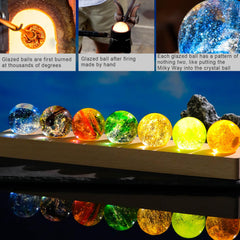Ornalrist seven color crystal ball display emits soothing multicolor glow for tranquil evenings.