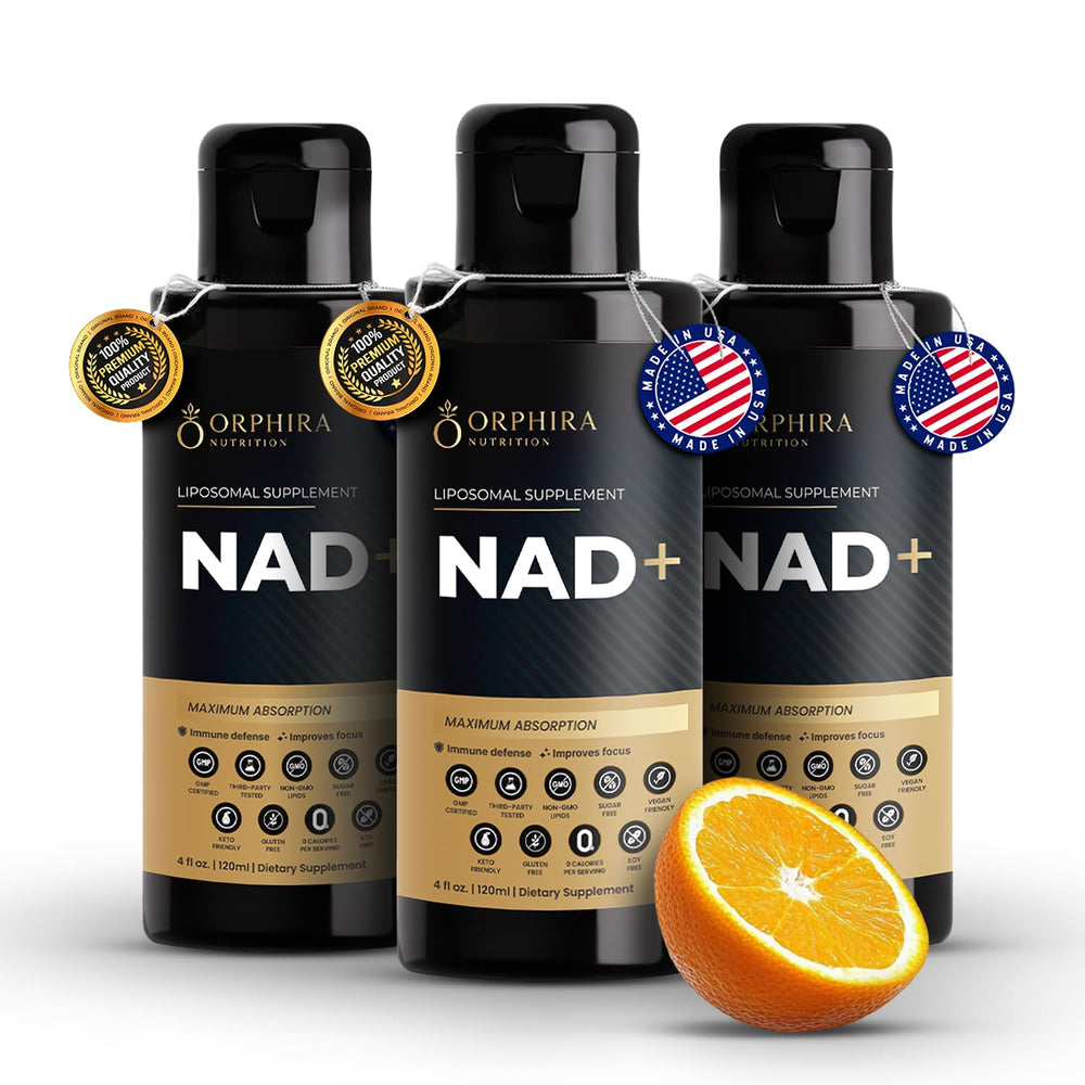 Orphira Liquid NAD+ bottle with easy dosing for daily energy support
