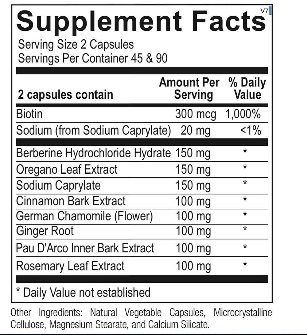Ortho Molecular 5A Candicid Forte packaging with usage directions for daily use