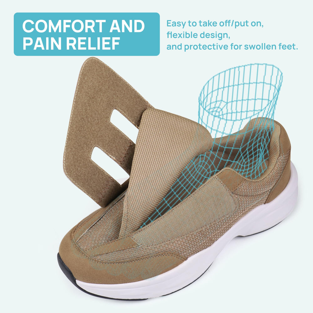Ortho+rest footwear shows breathable material to keep feet cool and dry