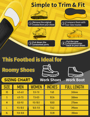 Orthobrace trimable insole fits most shoes for customized comfort.