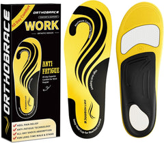 Orthobrace work boot insole with anti-fatigue support for all-day standing.