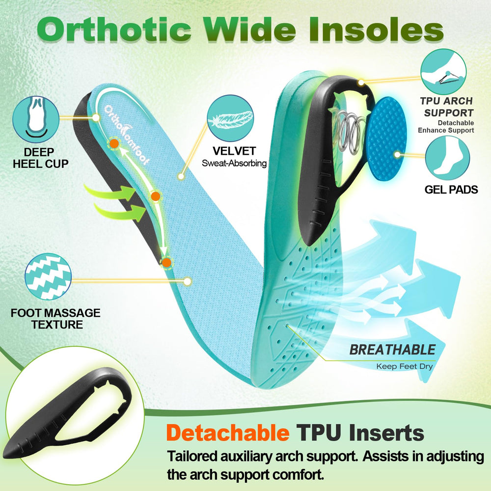 OrthoComfoot breathable perforated design keeps feet dry and cool