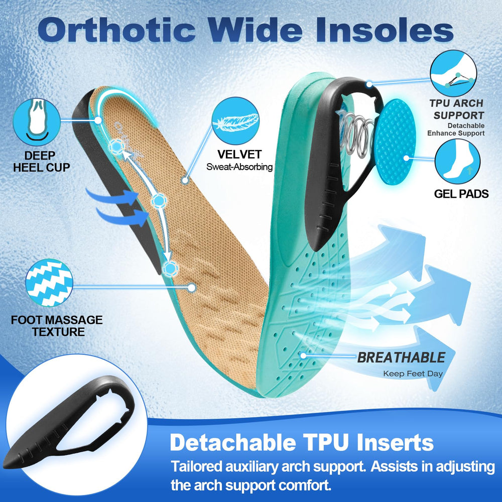 OrthoComfoot breathable perforations keep feet dry and cool.