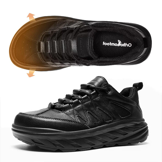 OrthoComfoot men's orthopedic diabetic wide shoes with arch-support for all-day comfort.