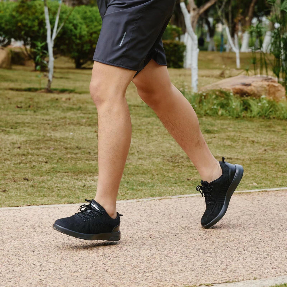 OrthoComfoot mens orthopedic walking shoes side view showing durable upper and breathable design
