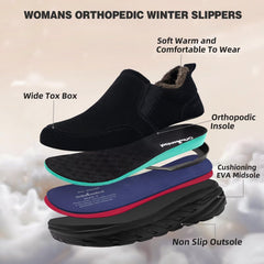 OrthoComfoot slip-on design demonstrating easy wear