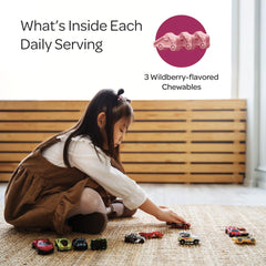 Orthomol Immun Junior C Plus wildberry table-ready setup for kids.