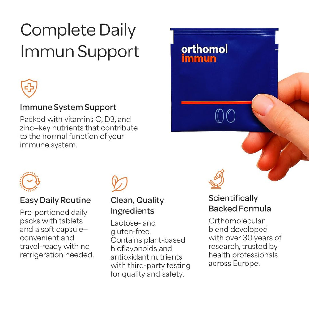 Orthomol Immun made-in-Germany label signaling trusted quality.