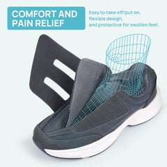 Ortho+rest grey sole close-up with non-slip traction