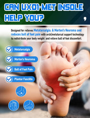 Orthostride metatarsalgia insole's arch support helps align the foot for balanced weight distribution.