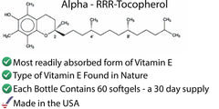 OSCON bottle label close-up highlighting RRR-alpha tocopherol and selenium.