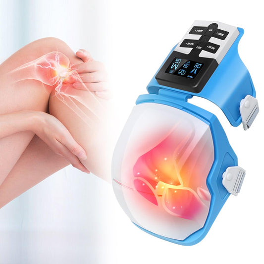 OSITO Knee Massager with heat on knee for soothing warmth.