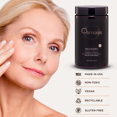 OSMOSIS Recovery macadamia visual highlighting natural ingredient included in formulation.